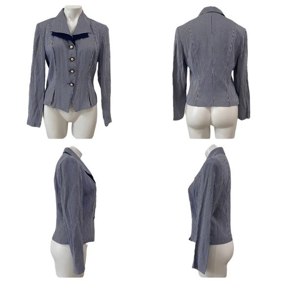 Breakin' Loose VINTAGE matching jacket pant suit NAVY Striped sz 11/12 SMALL - Picture 3 of 15